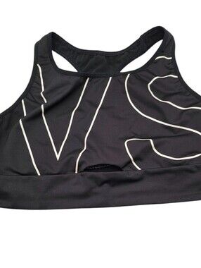 VSX Victorias Secret Sports Bra Womens Sz L Black White Racer Back